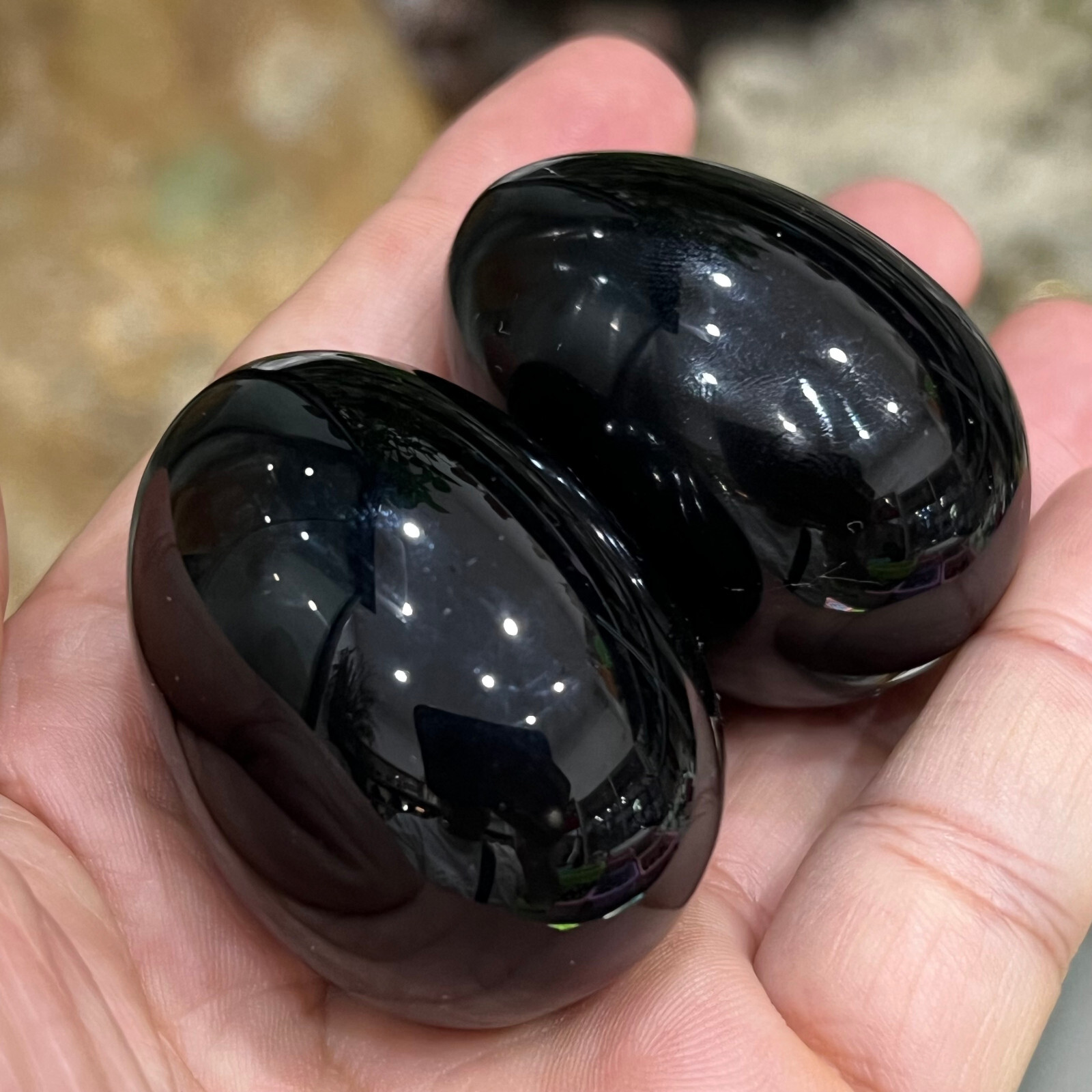 2” Natural Obsidian Quartz Hand Carved Egg skull Crystal healing 1pc