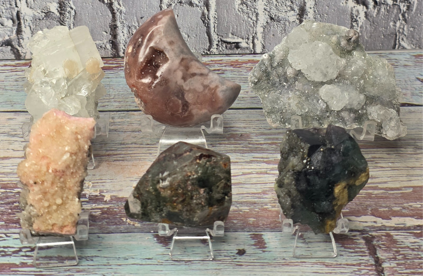 514g Mixed Crystal Mineral Collection Fluorite Garden Quartz Freeform