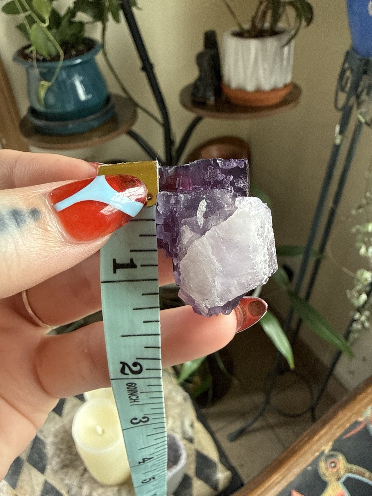 Purple Cubic Fluorite Specimen – Natural Formation – Approx. 1.25 Inches