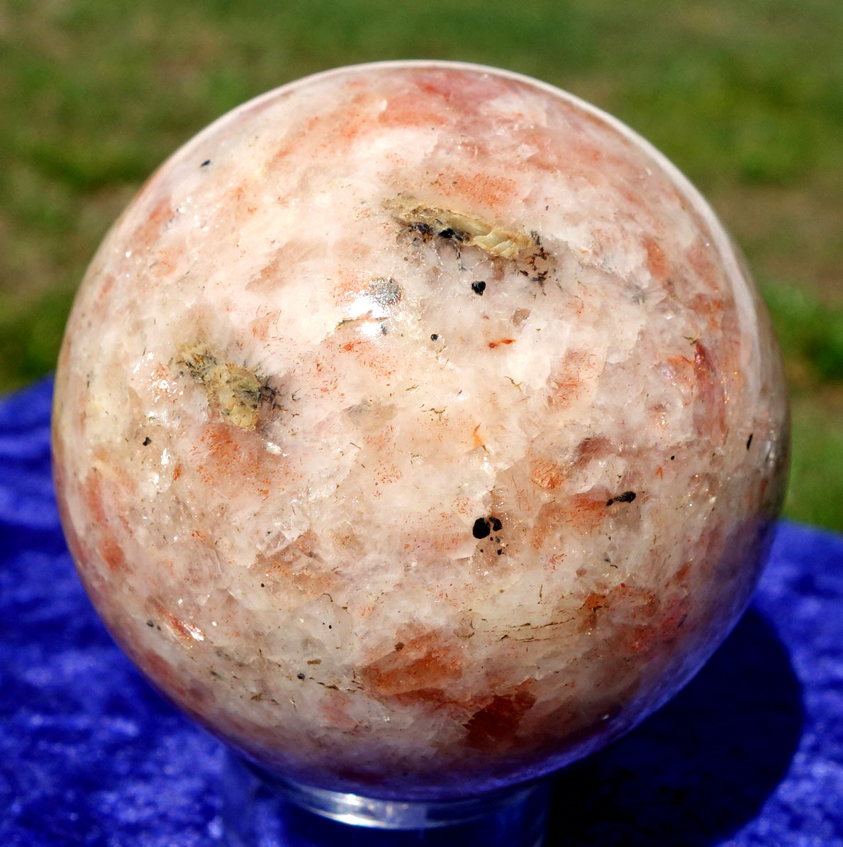 Sweet SUNSTONE Crystal Sphere from India aka the Orange Sun Ball For Sale