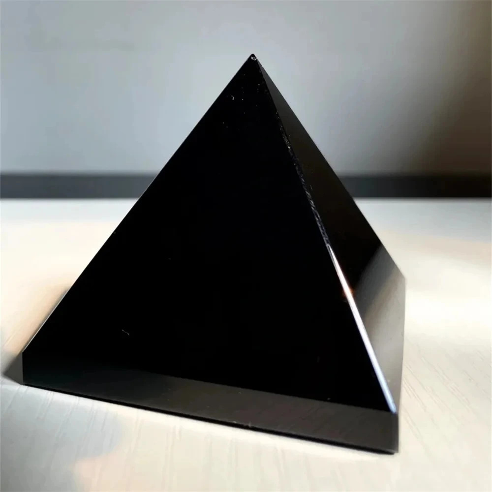 3cm Natural Obsidian Pyramid Reiki Energy Stone Tabletop Decoration Living Room