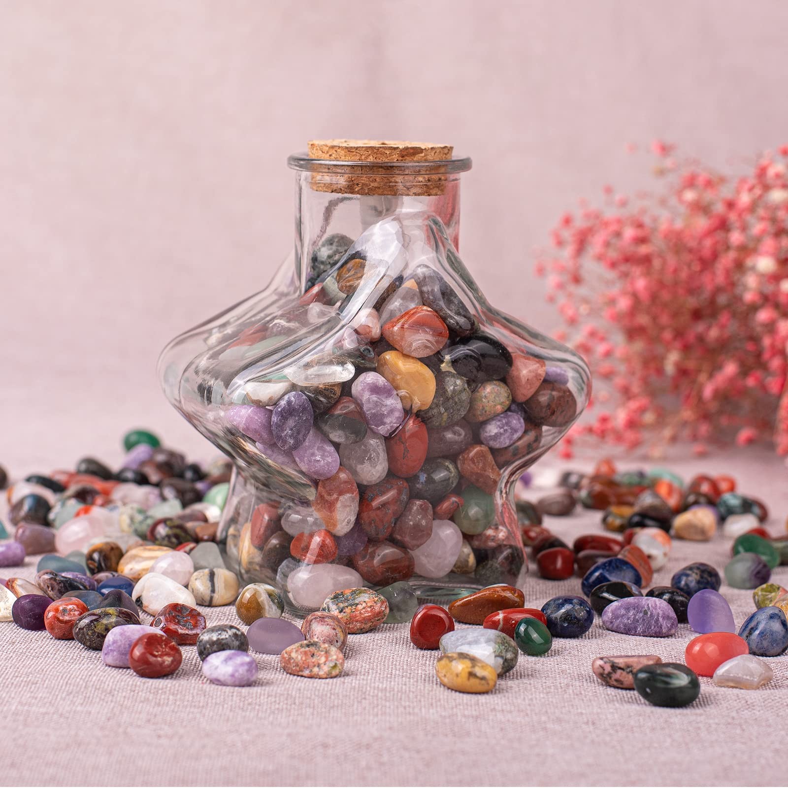 72 Tumbled Crystal Stones Healing Gemstone Set 0.5″ Bulk Reiki Meditation Decor