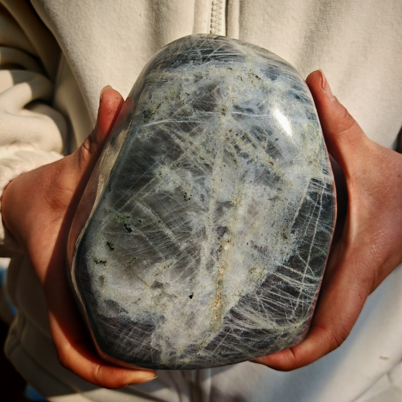 4.51LB Natural purple Labrador feldspar quartz free mineral specimen 2.05kg