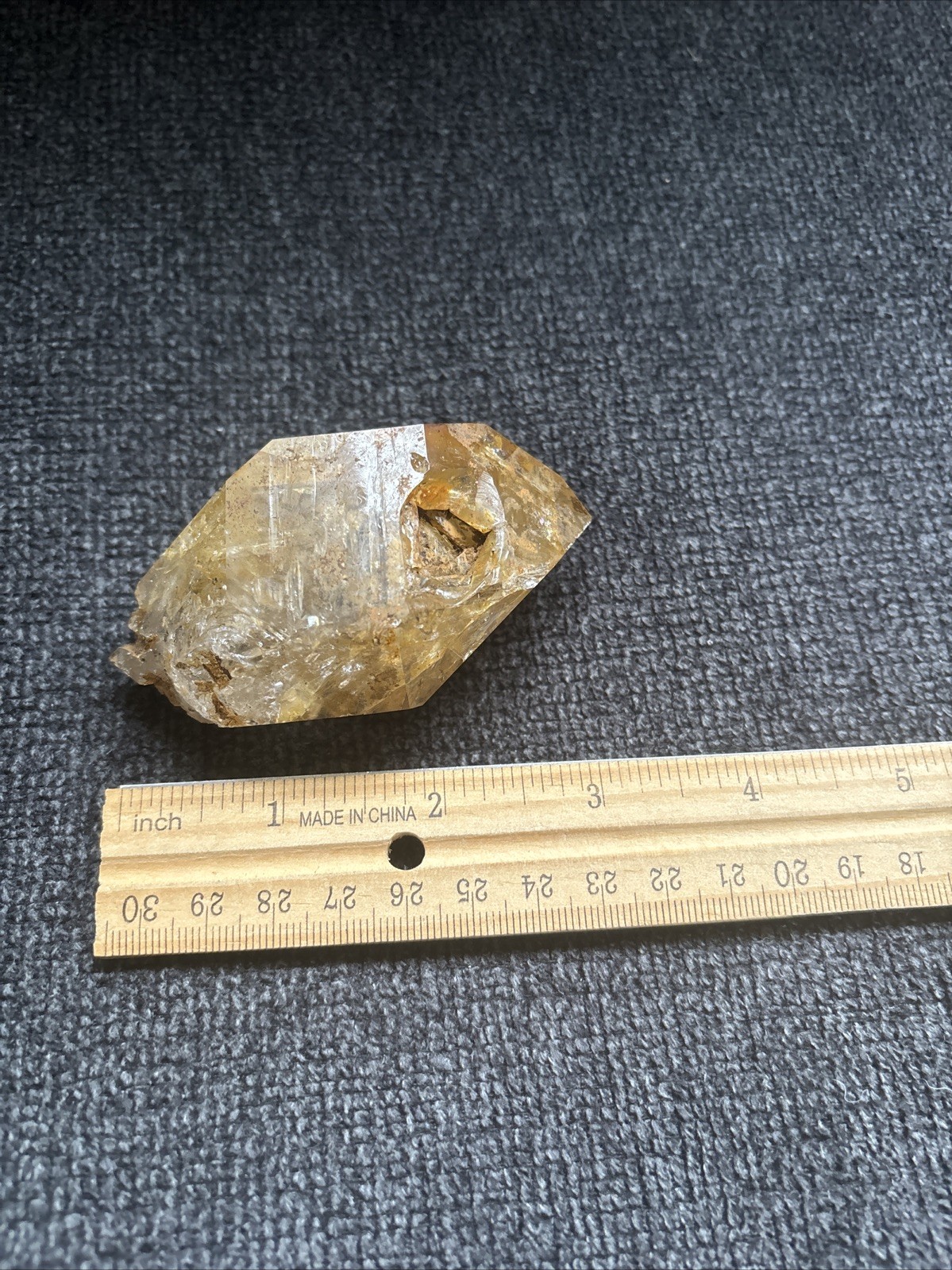 Herkimer Diamond Quartz Crystal “Golden Healer” 3.5in x 2.5in, 6.3oz