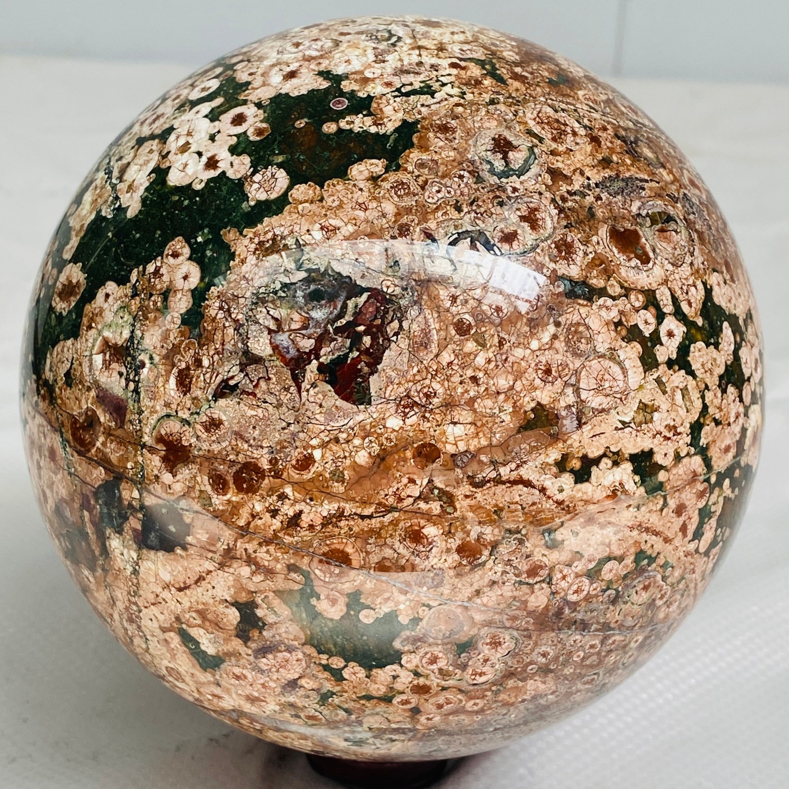 Natural Polished Pink cherry blossom agate BALL Madagascar 3360G ( 7.4LB )