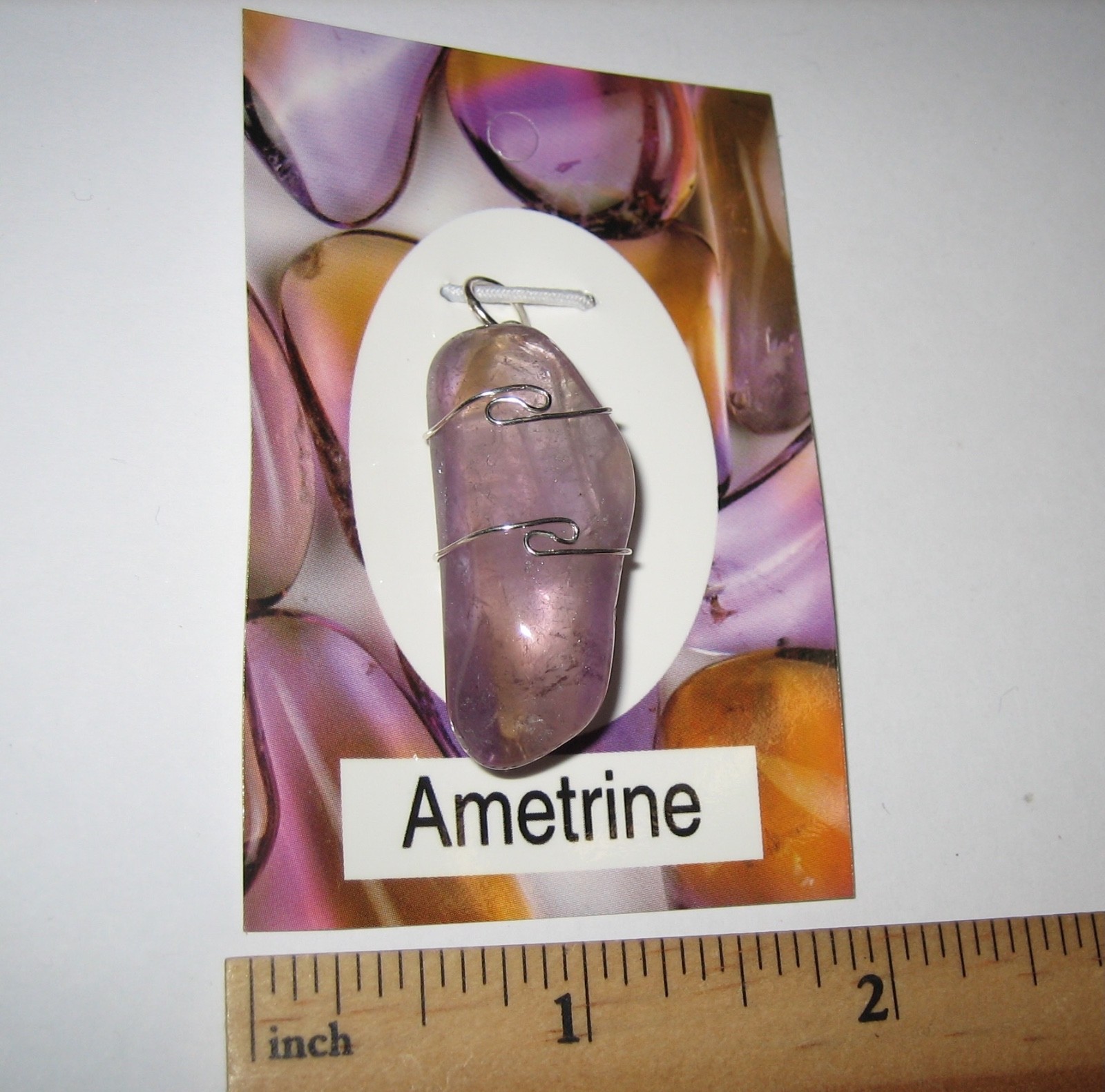 1.45″ TUMBLED POLISHED AMETRINE (AMETHYST & CITRINE) QUARTZ CRYSTAL PENDANT *1