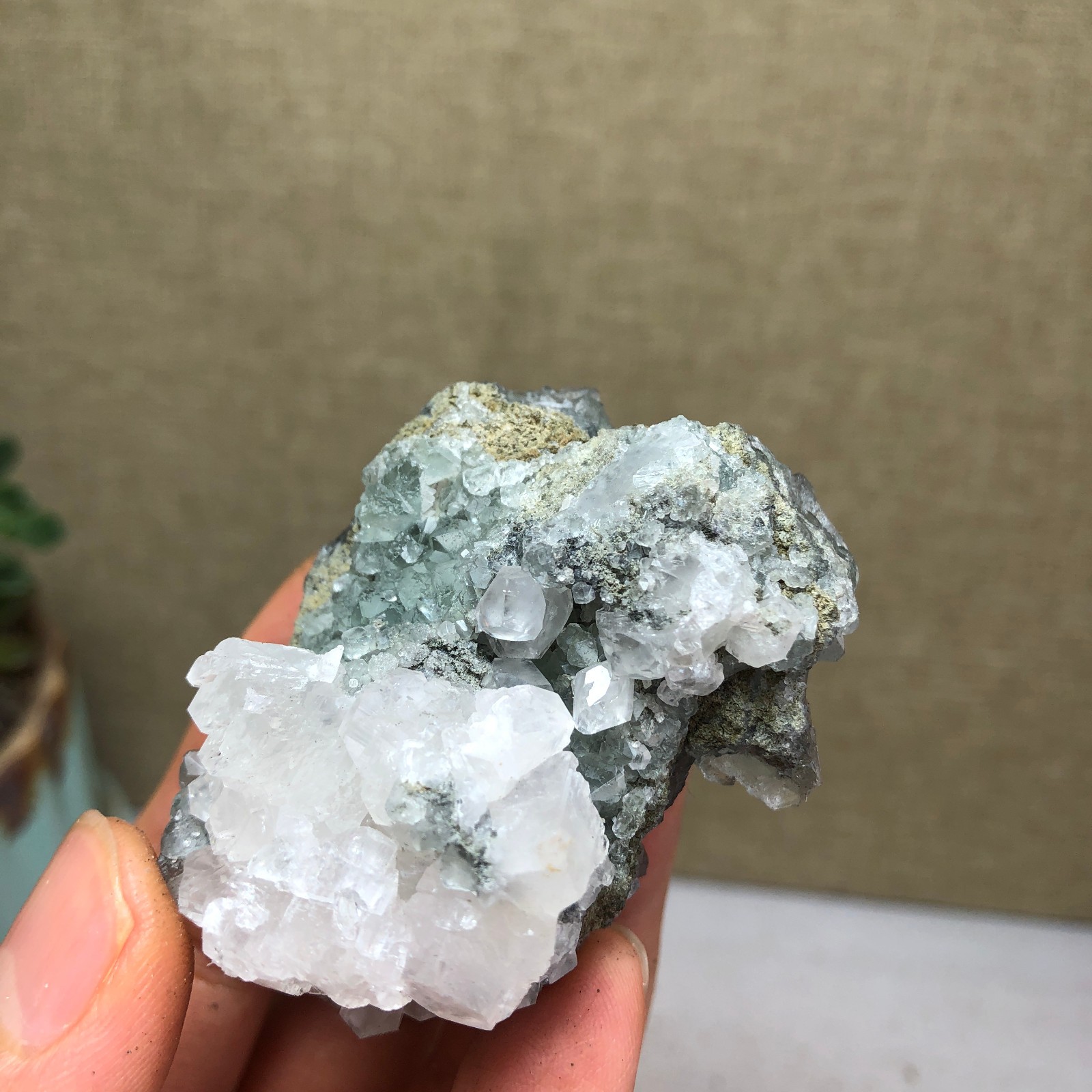 70g NATURAL Green Cubic FLUORITE Crystal Cluster Mineral Specimen A4740