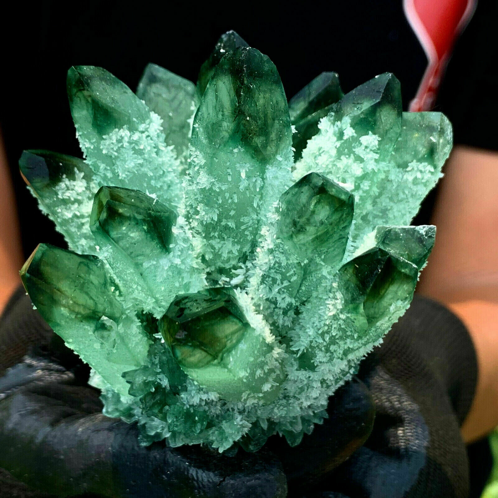 400g+ New Green Phantom Quartz Crystal Cluster Mineral Specimen Reiki Healing