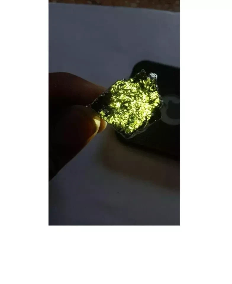 Certified Moldavite Stone Pendant for Men and Women (Green) Carat Plus