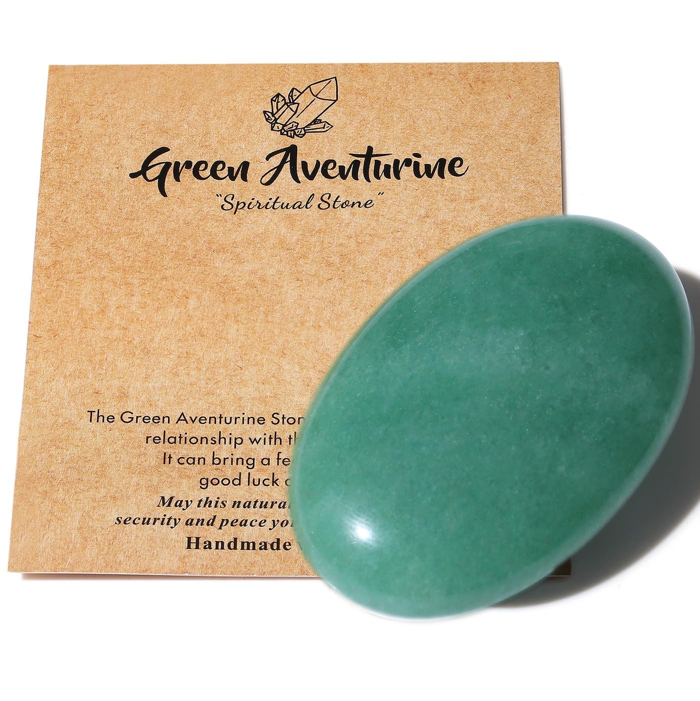 2.4″ Large Green Aventurine Crystal Stone Polished Palm Stone Healing Crystal…