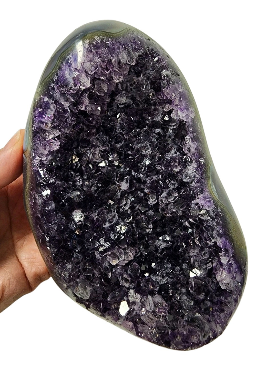Dark Purple Amethyst Polished Crystal Geode “A-Grade” 1lb 7.3oz.