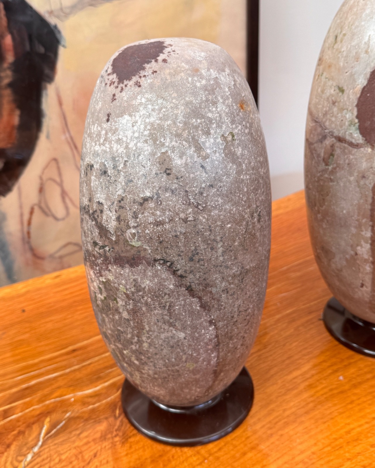 11″ Shiva Lingam Lingham Narmada River Stone Kyanite Vtg India Sculpture Art Vtg