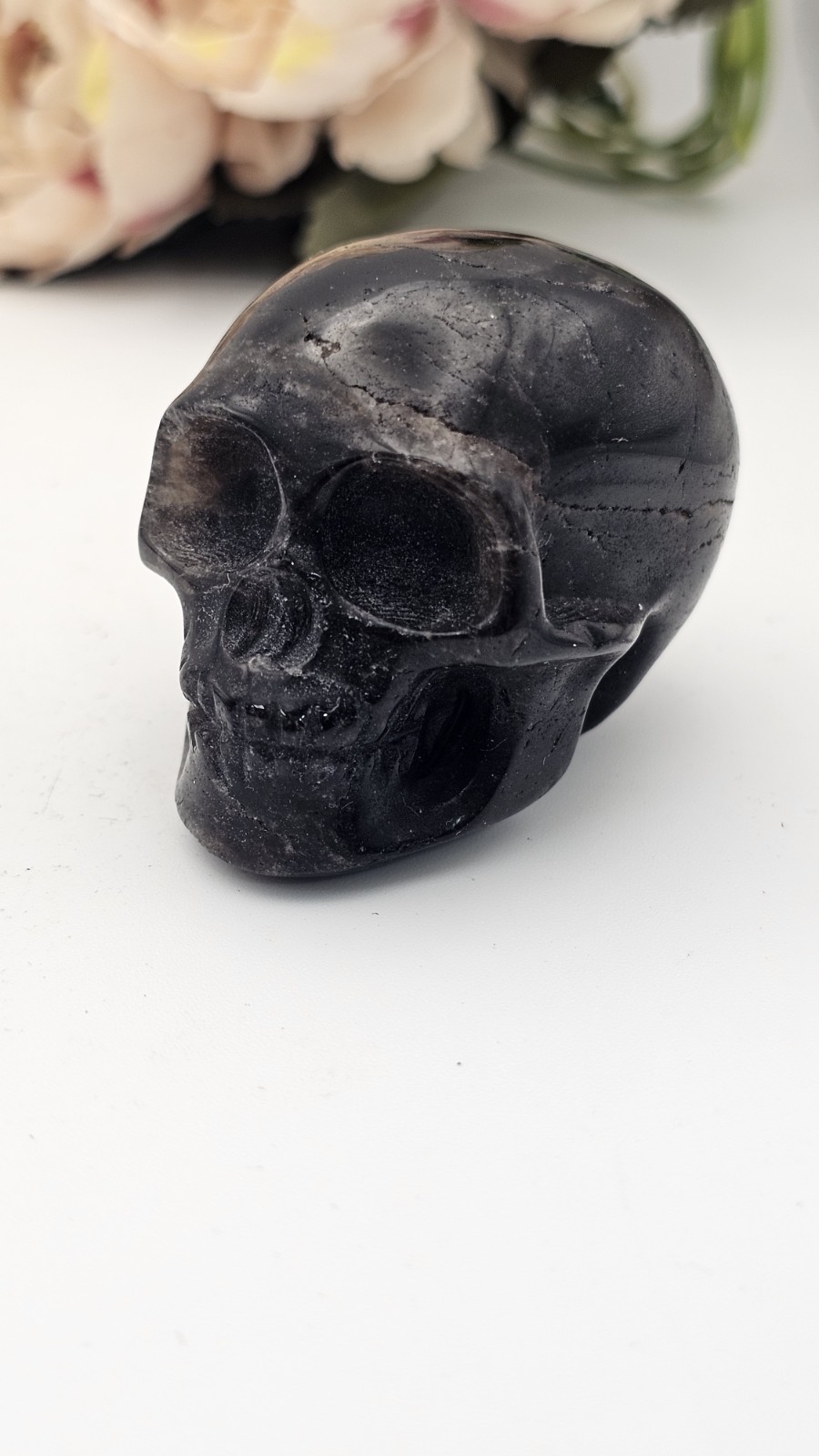 ✨️SALE✨️ Dark smokey Quartz crystal Skull grounding 128g 5.5cm smoky