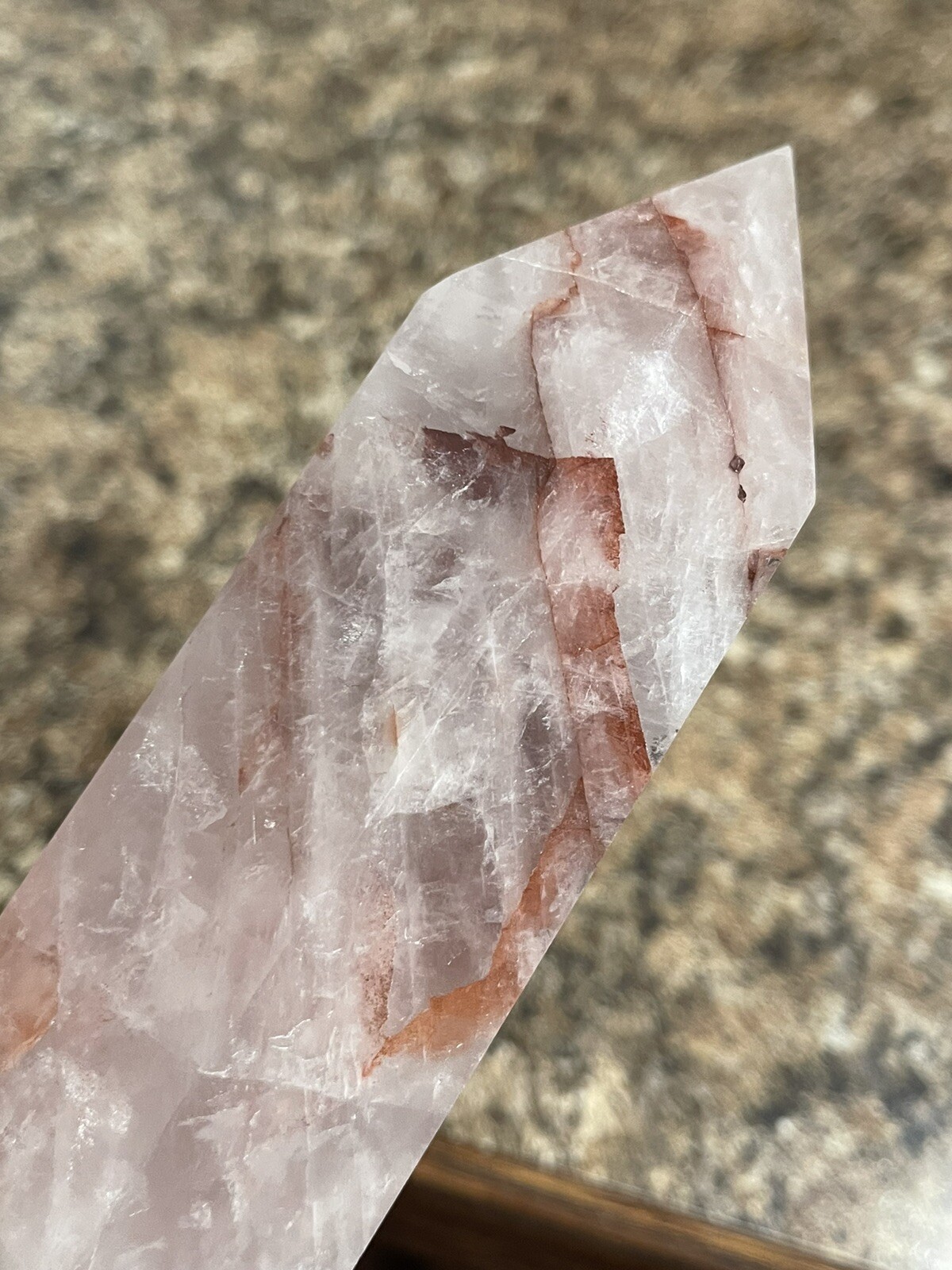 Large Fire Quartz Hematoid Quartz Tower Approx 10in x 2in x 1.75in 2lb 5.8oz