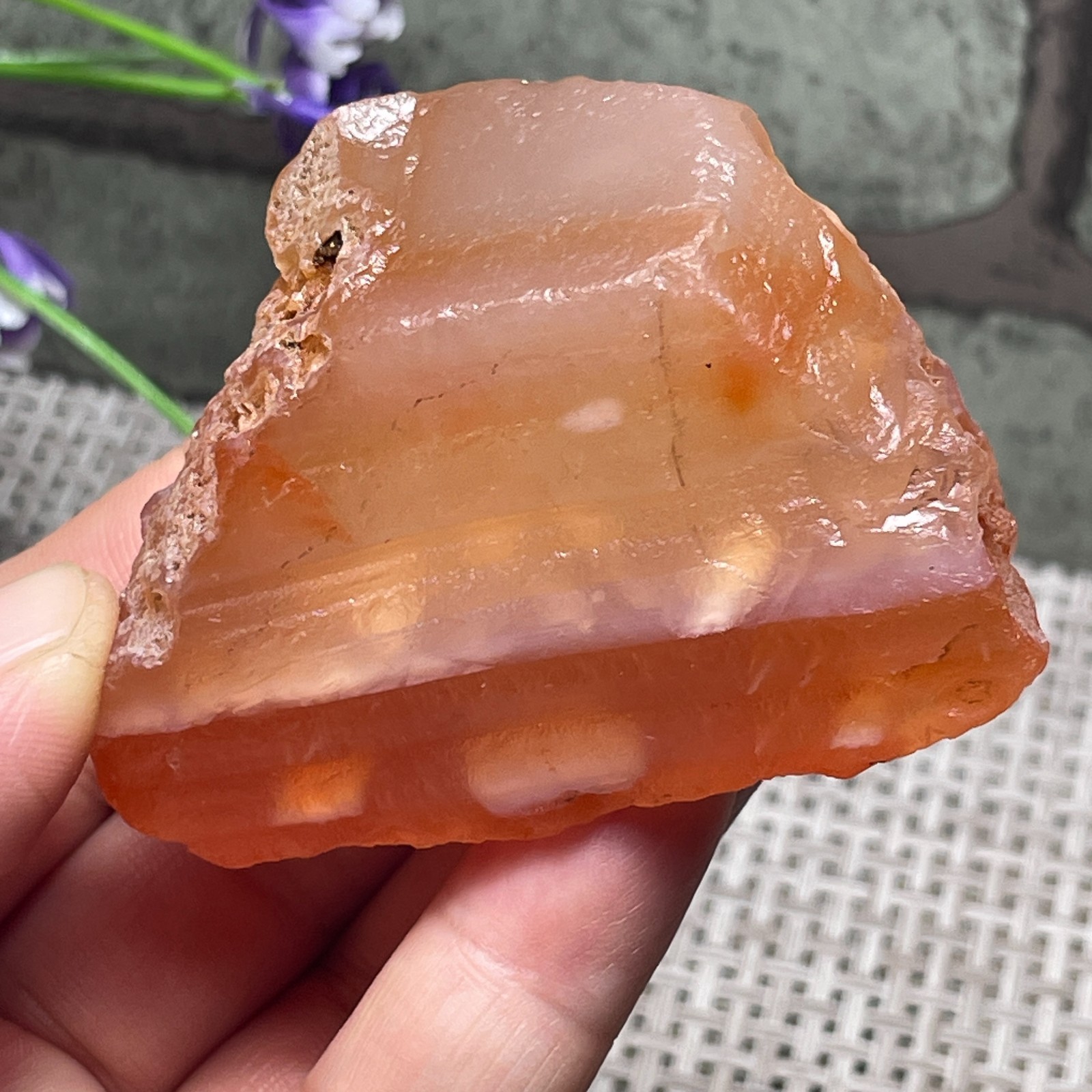 Natural Raw Carnelian Stone Rough Red Agate Gemstone Mineral Specimen 113g A36