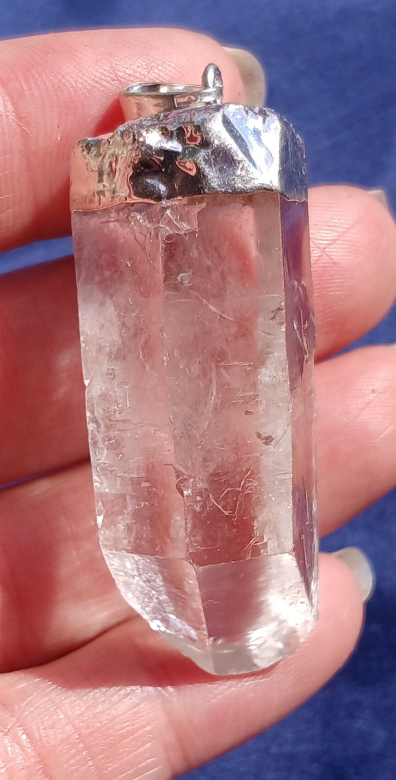 21g Natural Rough Chunky Clear Quartz Crystal Point Necklace Pendant