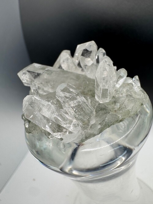 4876 Himalayan Quartz Cluster with Excellent Clarity and Points, w/ Chlorite 31g