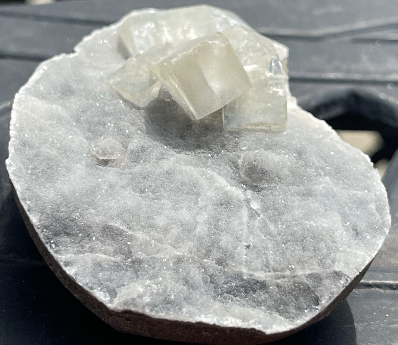 Apophyllite Chalcedony 124.84 Grams L 3 1/8” X W 2 5/64” X H 1 7/32” India