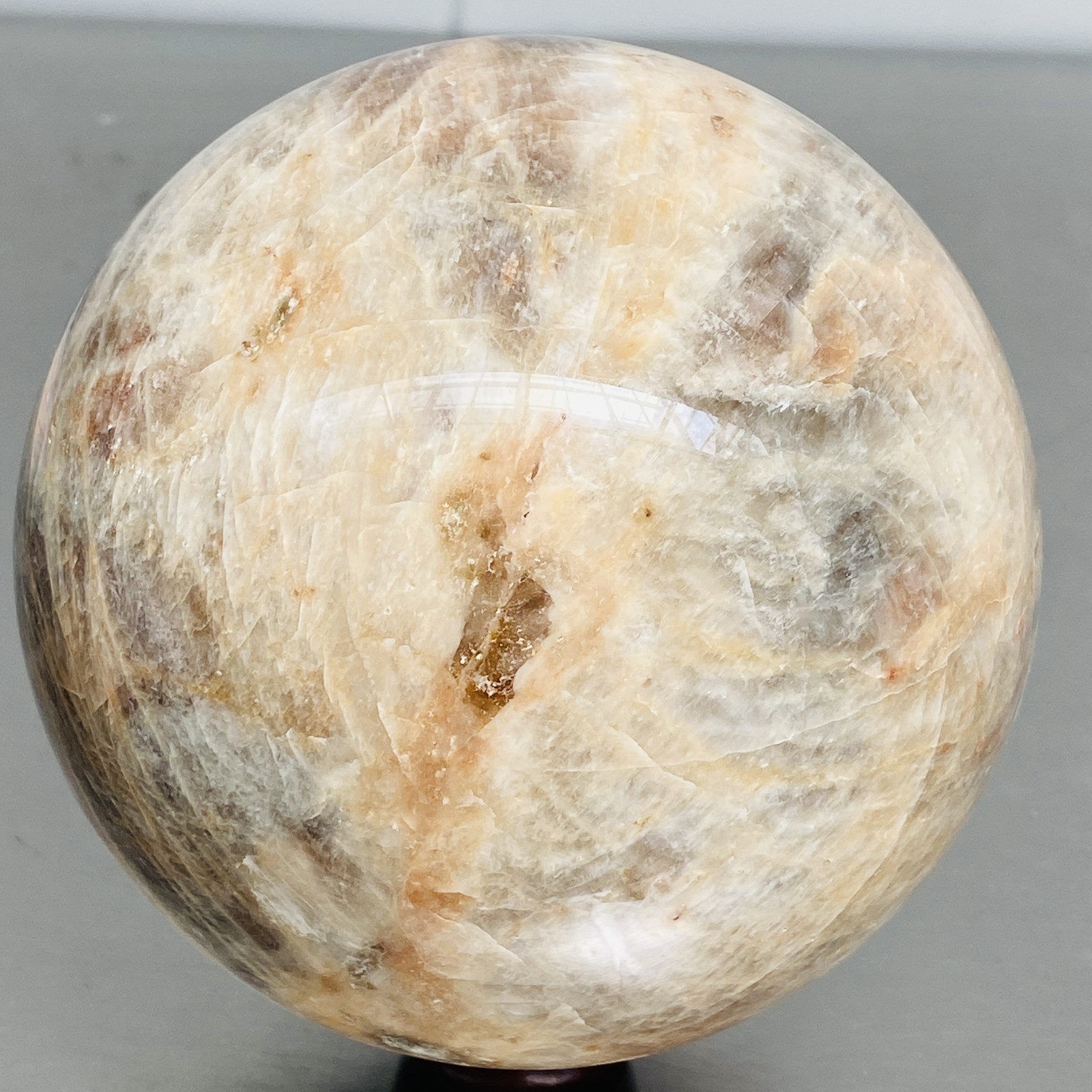 Natural Gray moonstone sphere quartz Crystal ball Healing 2840G (6.26LB)