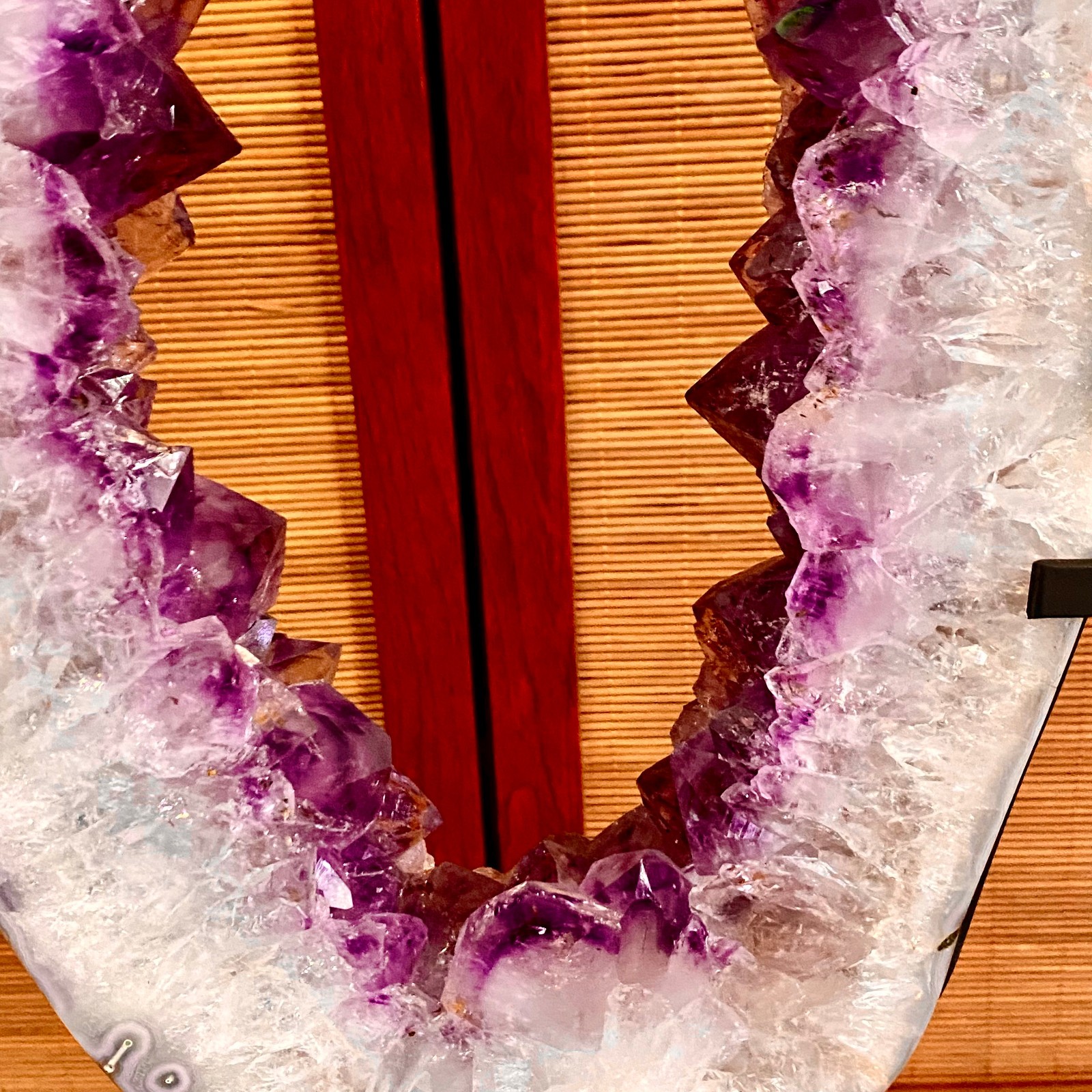 12.45LB Natural Amethyst Cave Crystal Slice Crescent shaped Hand Cut Repai