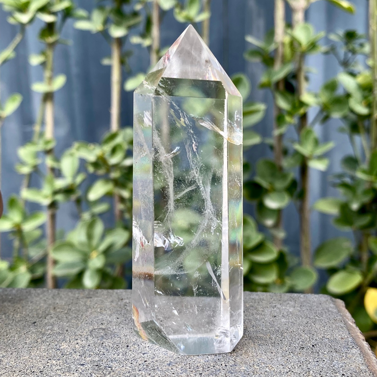 121G Natural White crystal pillar quartz crystal reiki healing