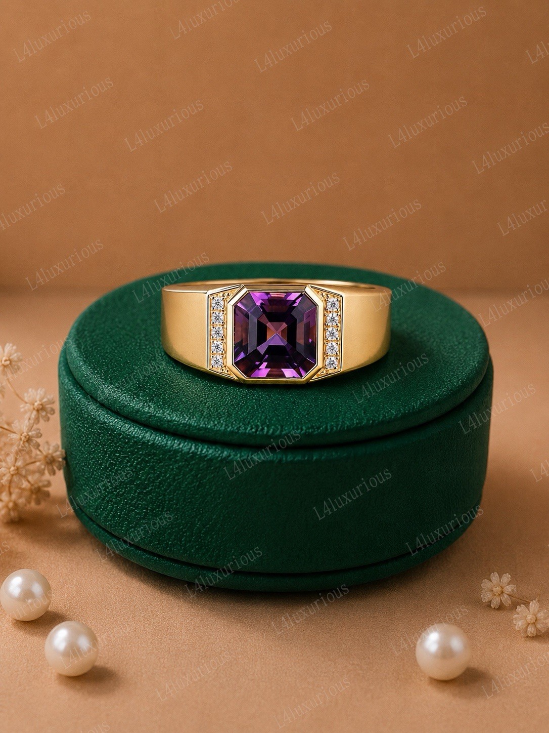 Natural Amethyst Ring For Men Ring Statement Ring Engagement Ring Gift For Him