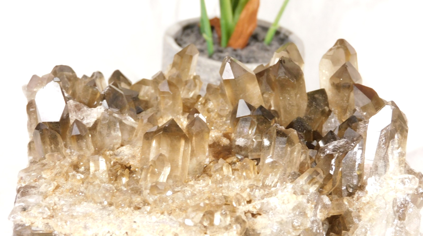 THIRTY Points! Big SMOKY Quartz Crystal Cluster From Brazil 1020gr