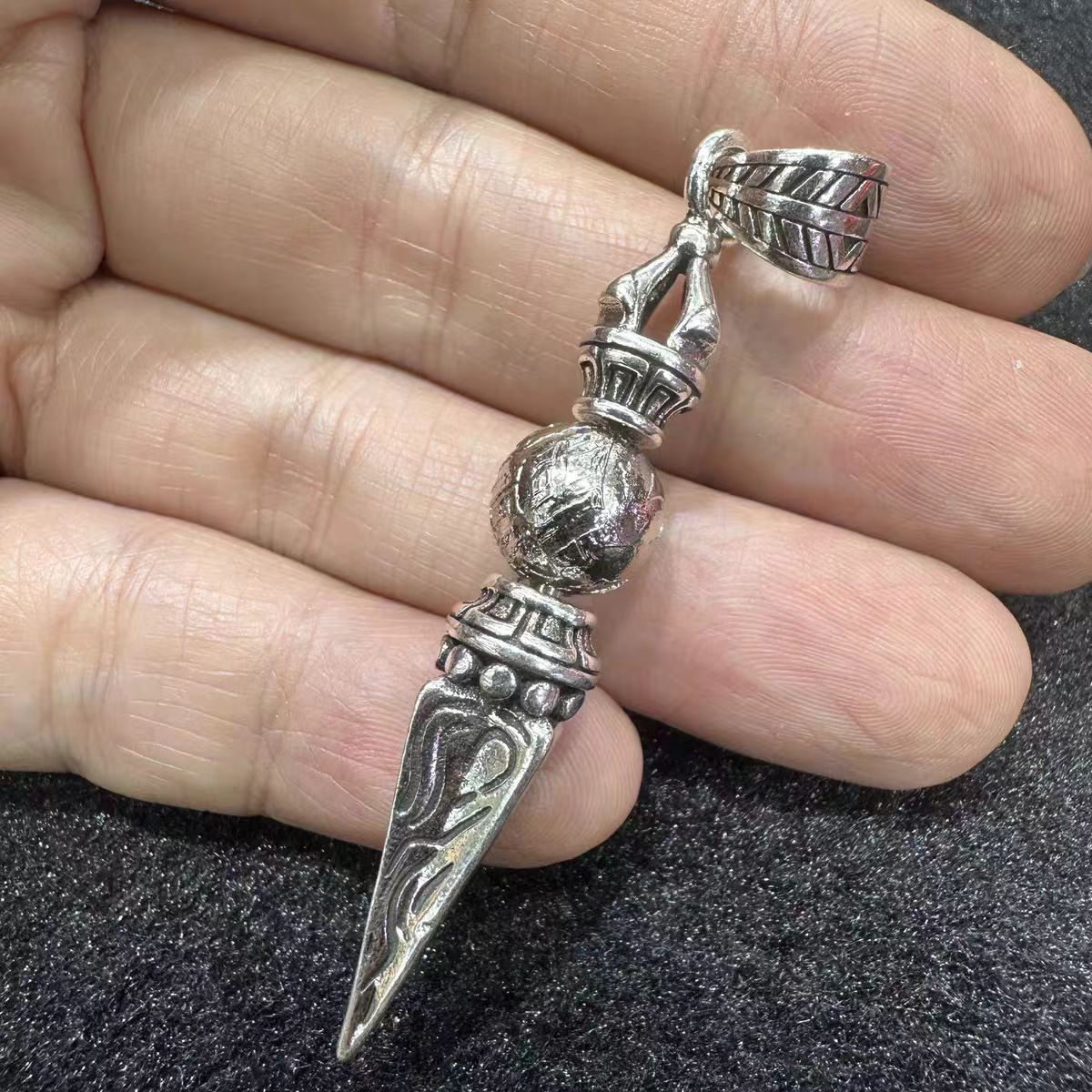 Natural Iron Meteorite Pendant Unique Cosmic Texture Hand-Polished Collectible