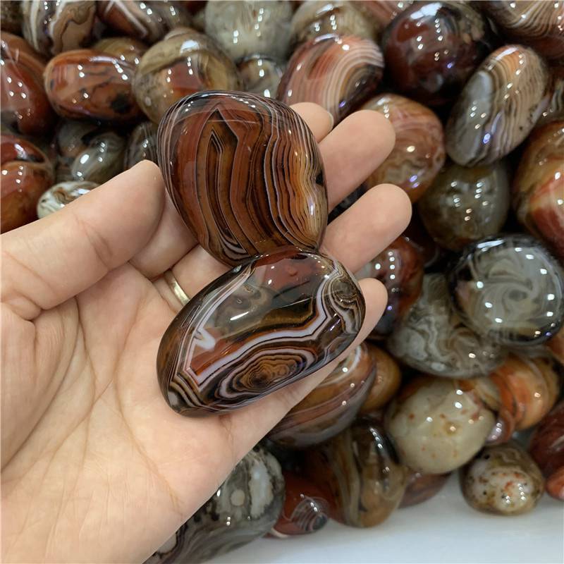20-150g Natural Silk Banded Lace Agate Crystal Sardonyx Carnelian Specimen Stone