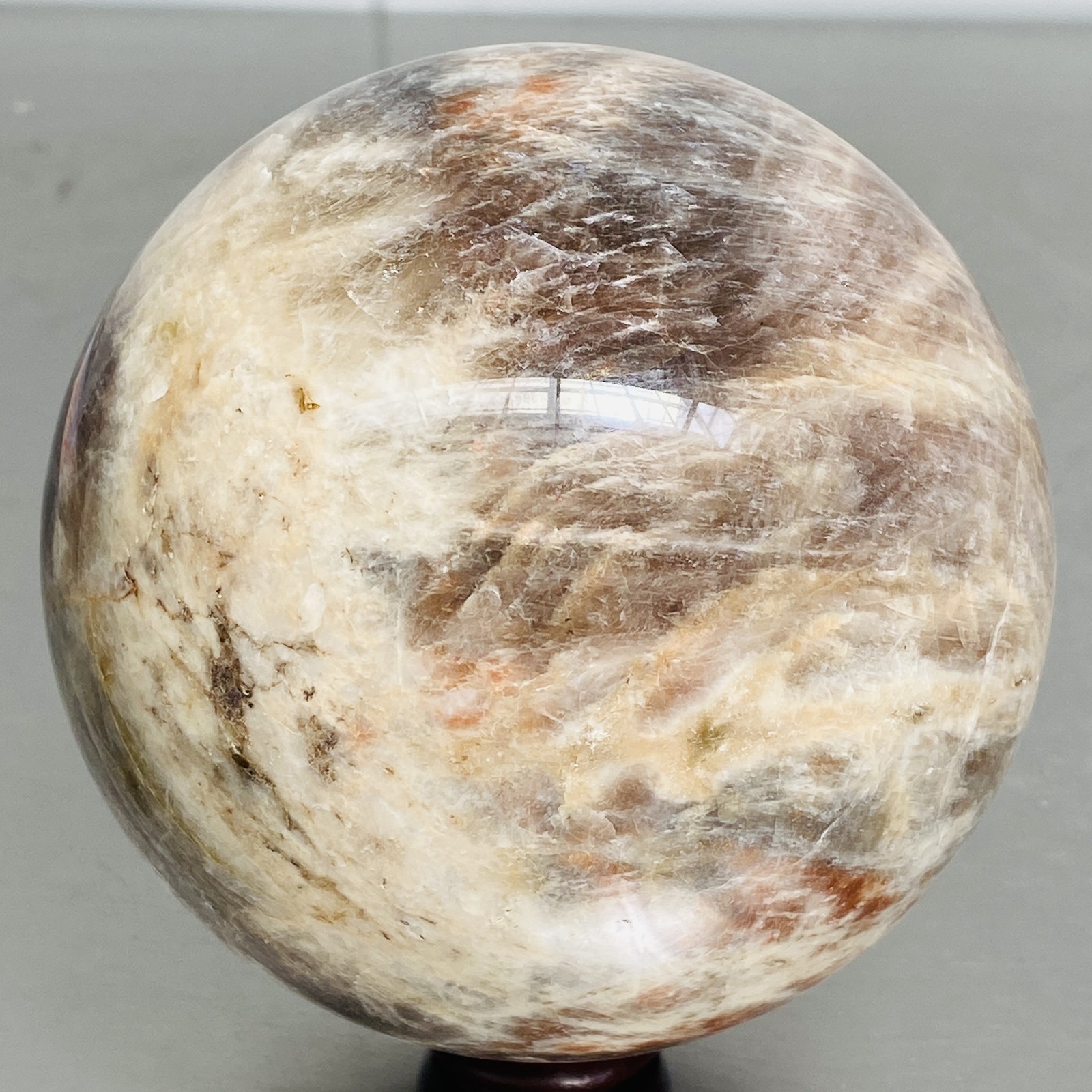 Natural Gray moonstone sphere quartz Crystal ball Healing 2380G (5.24LB)