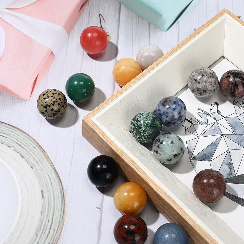 20/25/30mm Solid Gemstone Polished Rock Minerals Crystal Healing Orb Ball Sphere