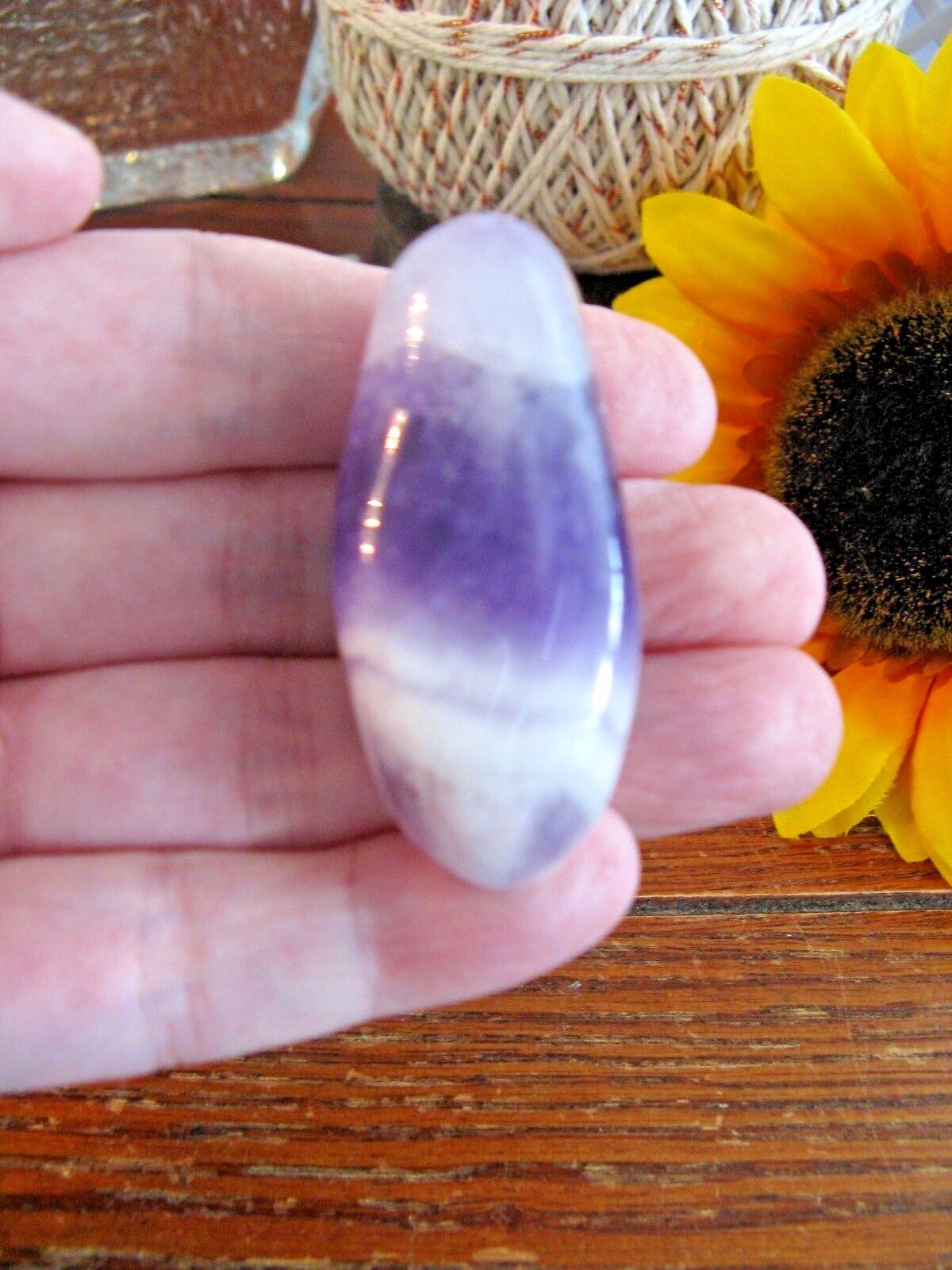 New Chunky Natural Purple Chevron Amethyst Crystal Tumbled Pocket Stone