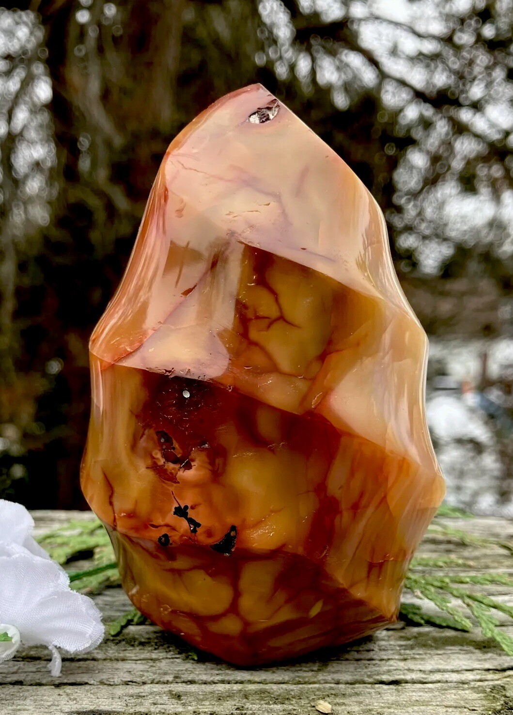 500.5g AMAZING NATURAL RED/ORANGE AGATE CRYSTAL POLISHED HEALING FLAME Germany