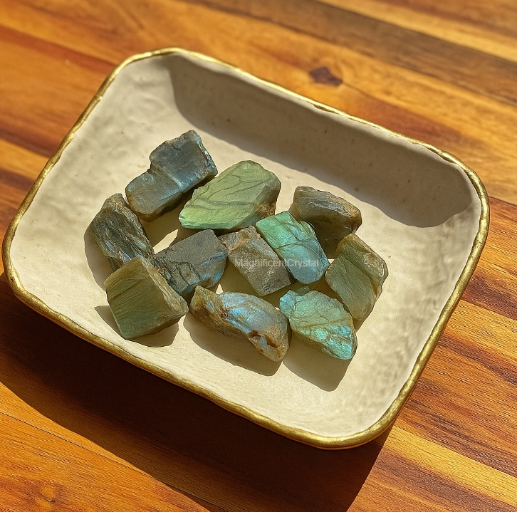 5PCS Rough Labradorite Chunk Raw Gemstone Mineral Specimens Art Healing Decor