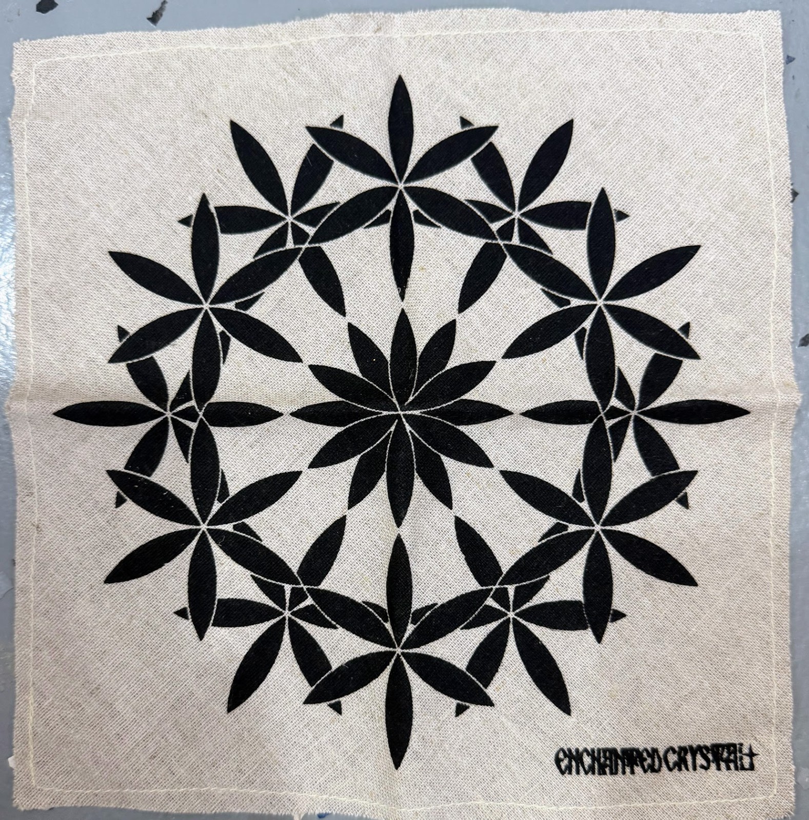 Crystal Grid Cloth Lot – 4pc – 8.5″ Square – Sacred Geometry Tarot Altar