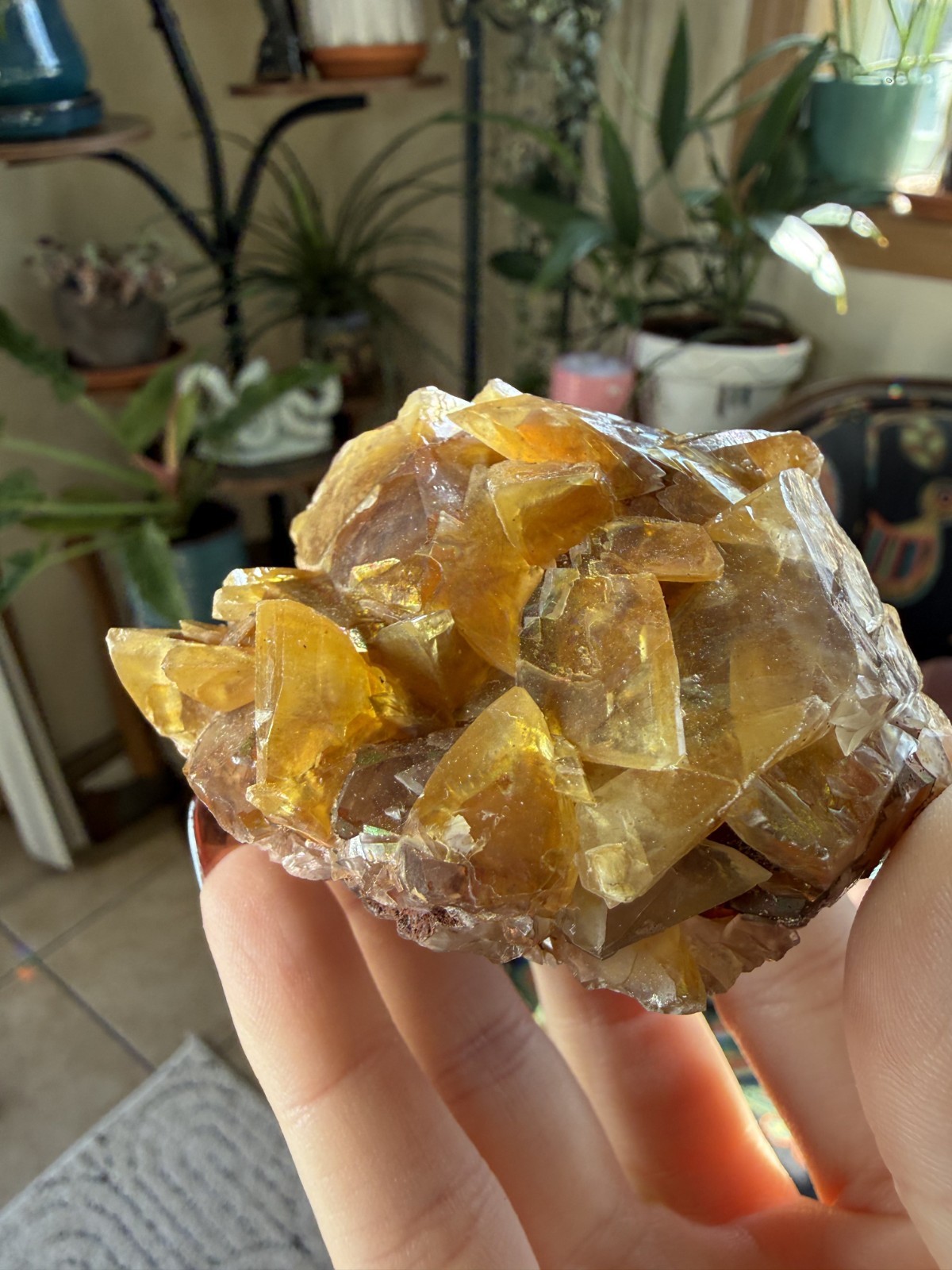 Rare Iridescent Orange Calcite Crystal Cluster – Hengyang, Hunan, China – 7.05oz