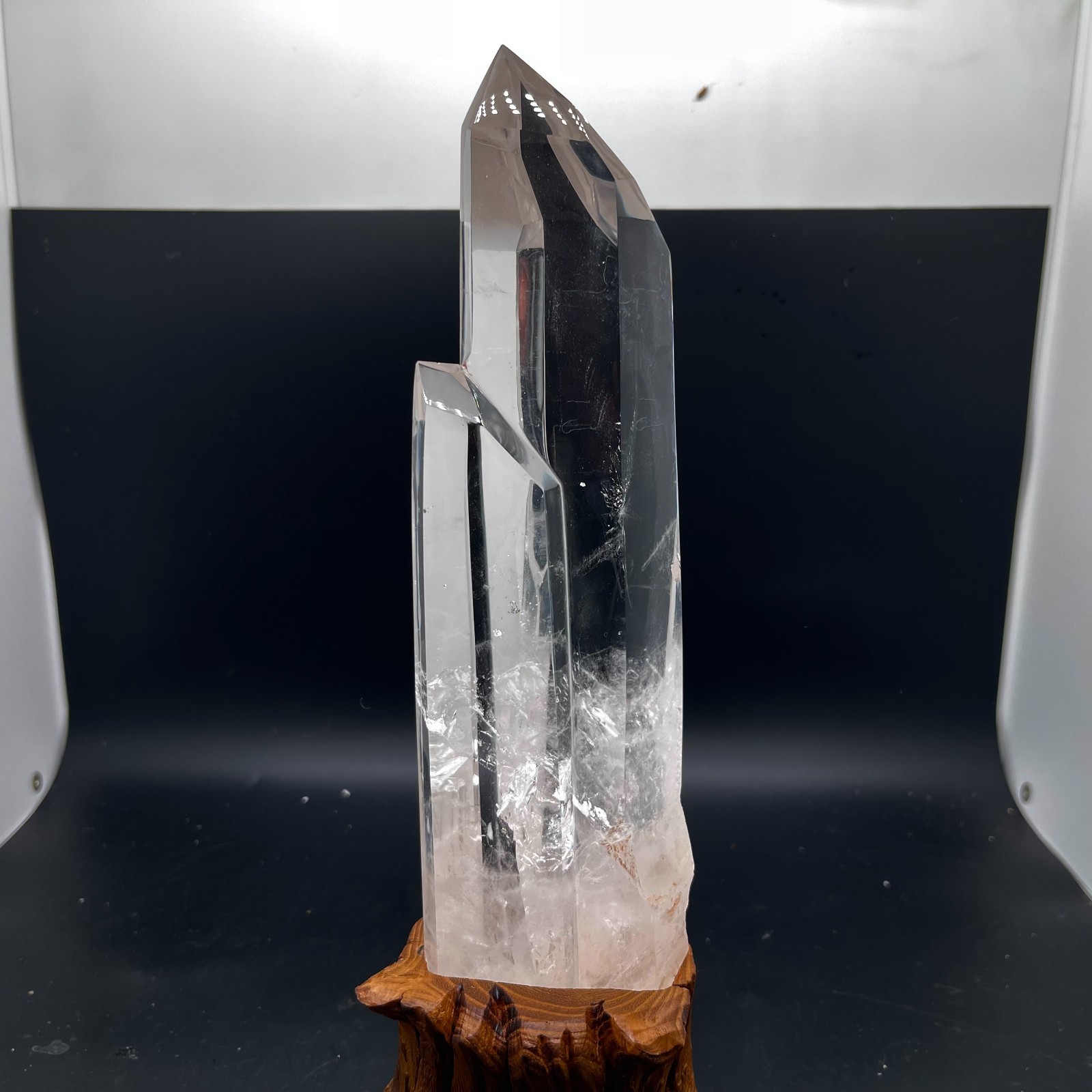 4.73LB High quality Himalayas Natural clear quartz obelisk wand point +stand
