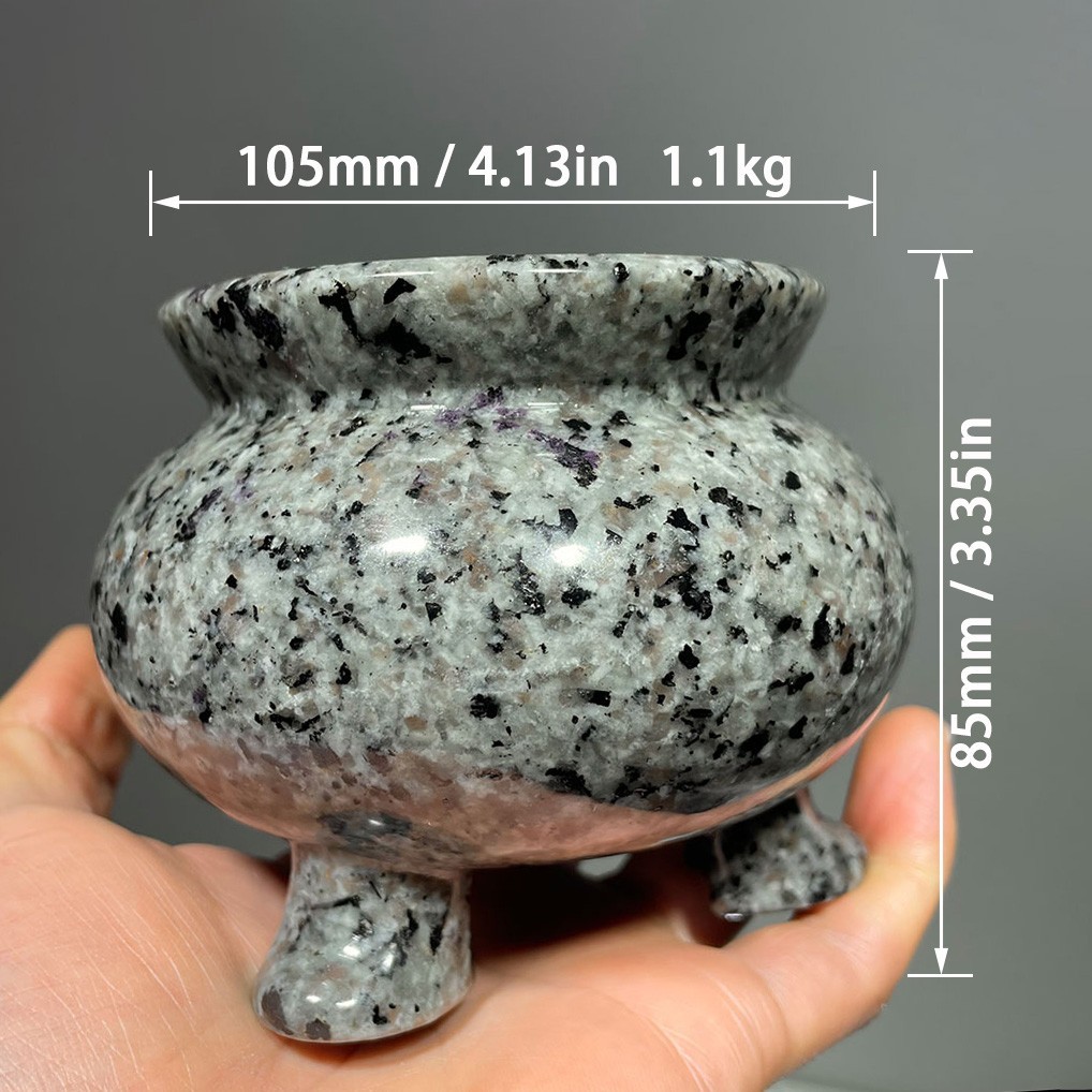 UV Reactive Yooperlite Cauldron | Large Ritual Offering Bowl | Gothic Altar Tool