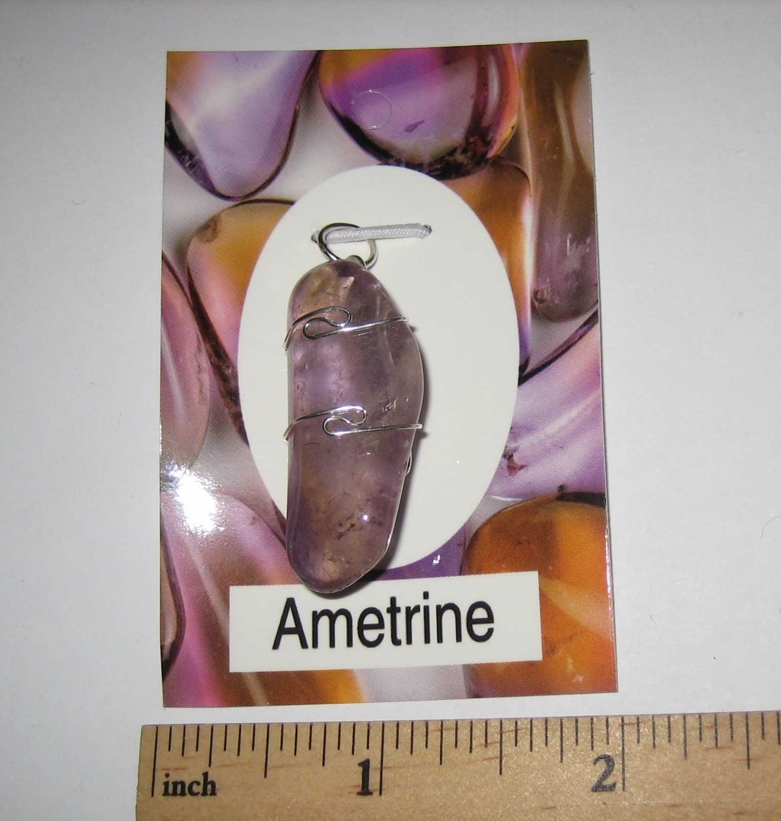 1.45″ TUMBLED POLISHED AMETRINE (AMETHYST & CITRINE) QUARTZ CRYSTAL PENDANT *1
