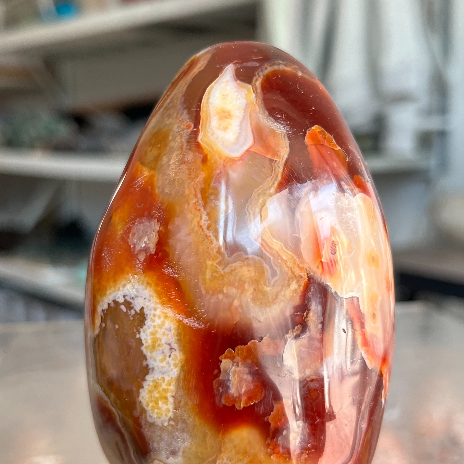 530g High Quality Natural Red Agate Carnelian Crystal Mineral Specimen Healing