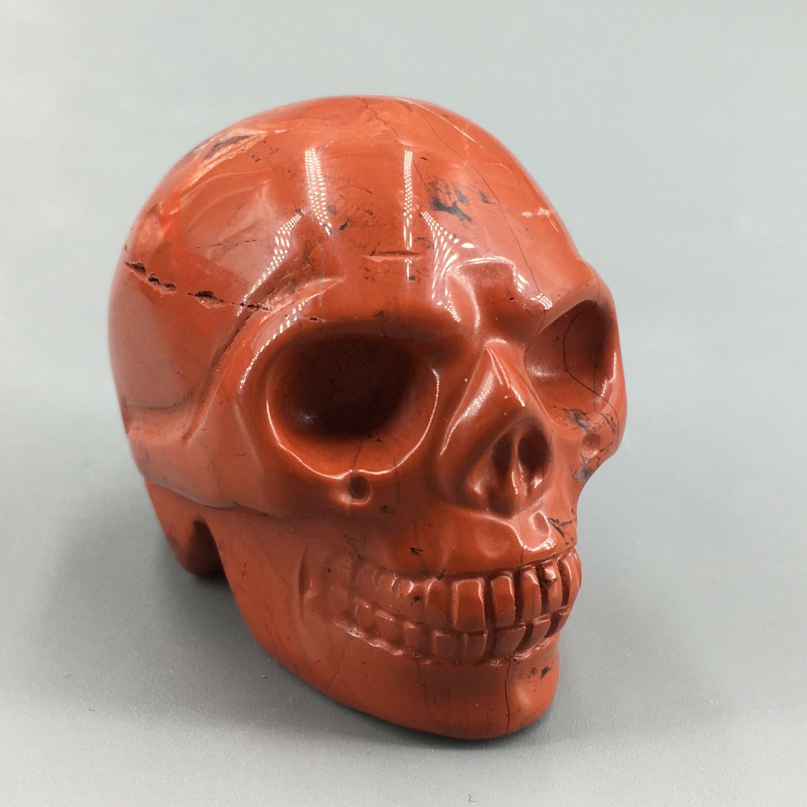 2″ Natural Red jasper Quartz skull Crystal hand Carved Reiki Healing 1pc