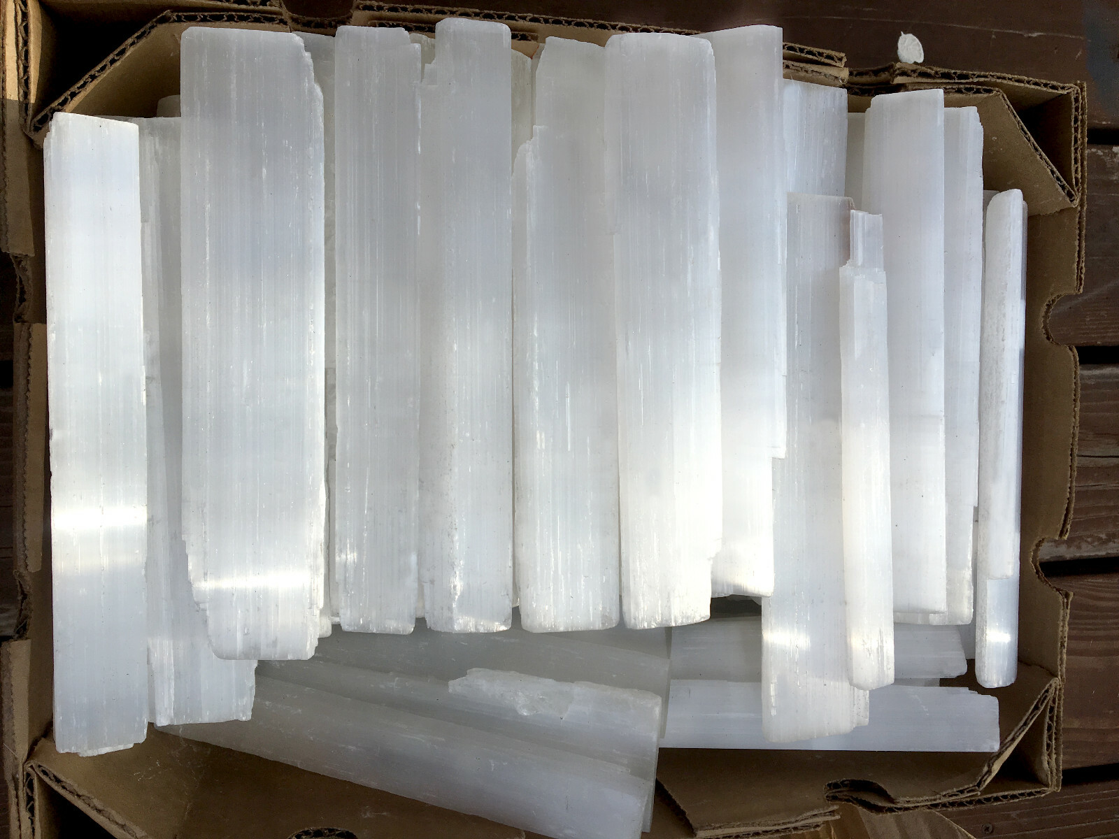 10 ” Selenite Logs XL Natural Crystal Sticks Rough Wands BULK 5 lb LOT Wholesale