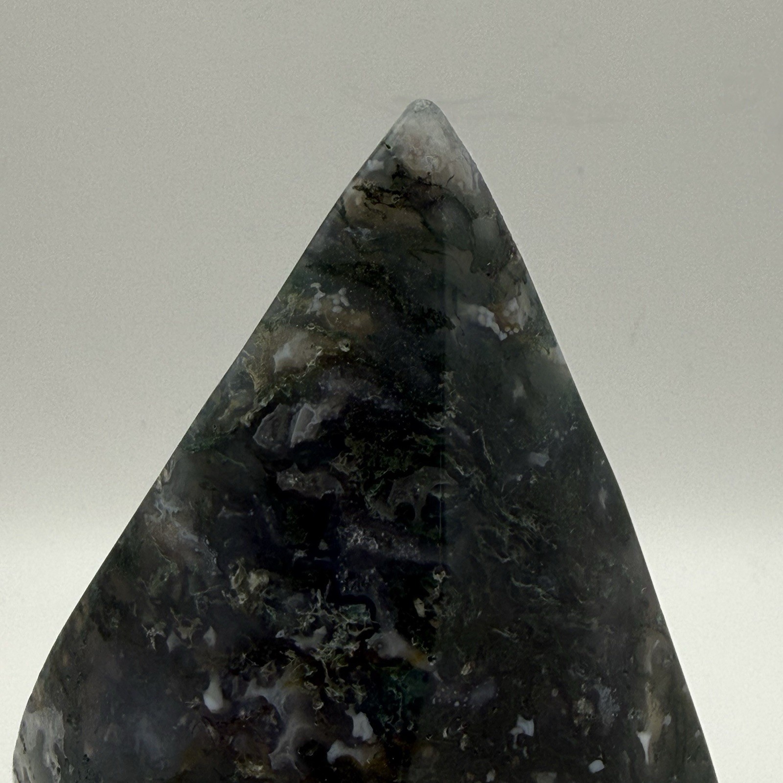 Moss Agate Swirled Tower, Green and White, Approx. 4.5 Inches