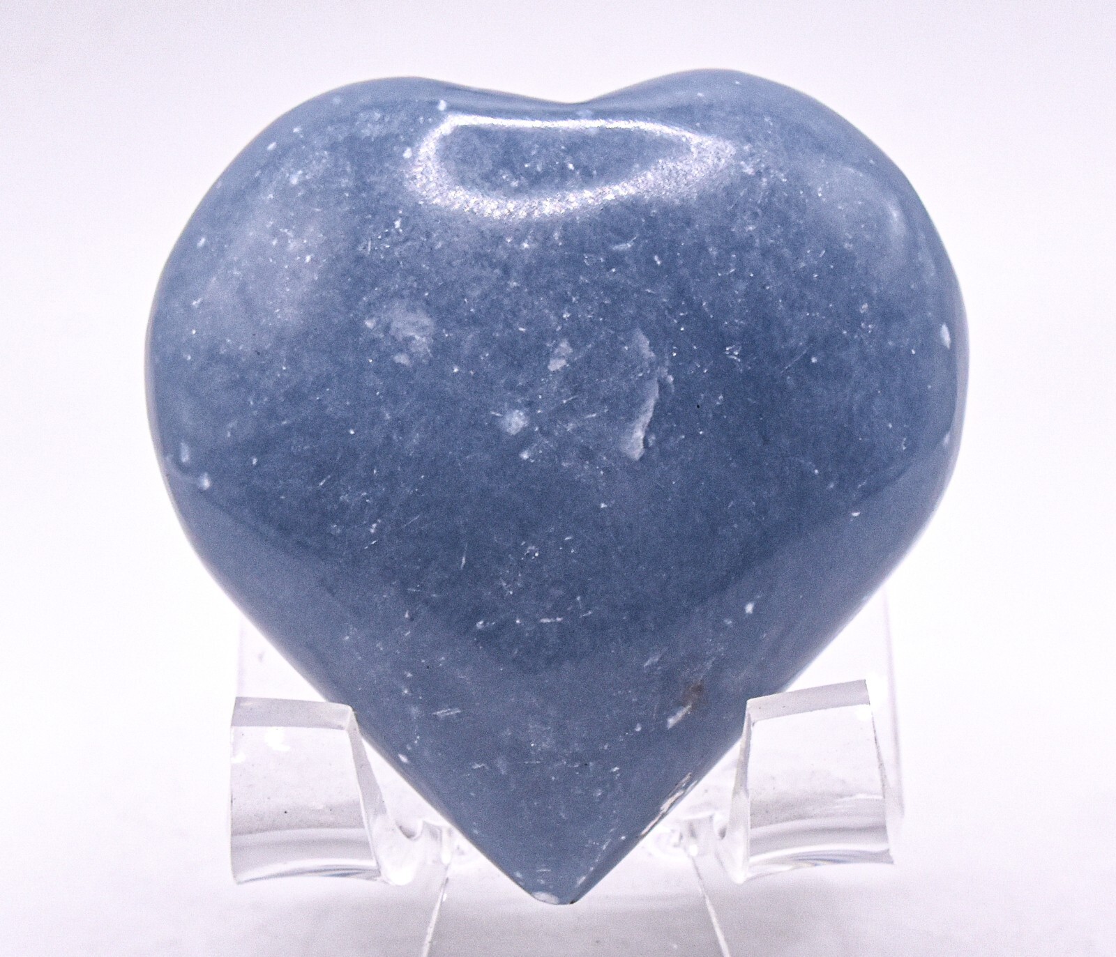 2″ Blue Angelite Anhydrite Heart Polished Natural Crystal Mineral Specimen Peru