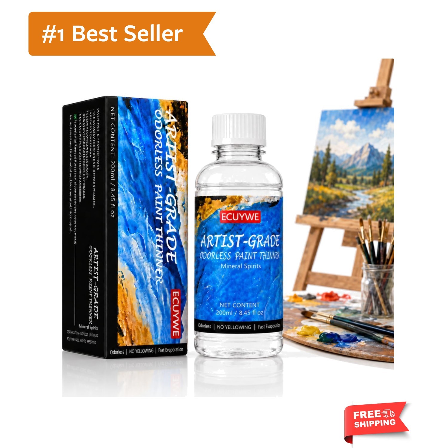 Odorless Mineral Spirits 8.45 Fl Oz, High Purity, Low Odor Solvent for Thinni…
