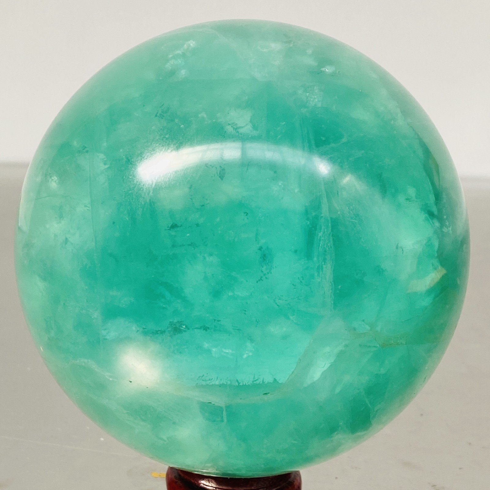 2080G Natural green fluorite Quartz Sphere Crystal Energy Ball Reiki Healing