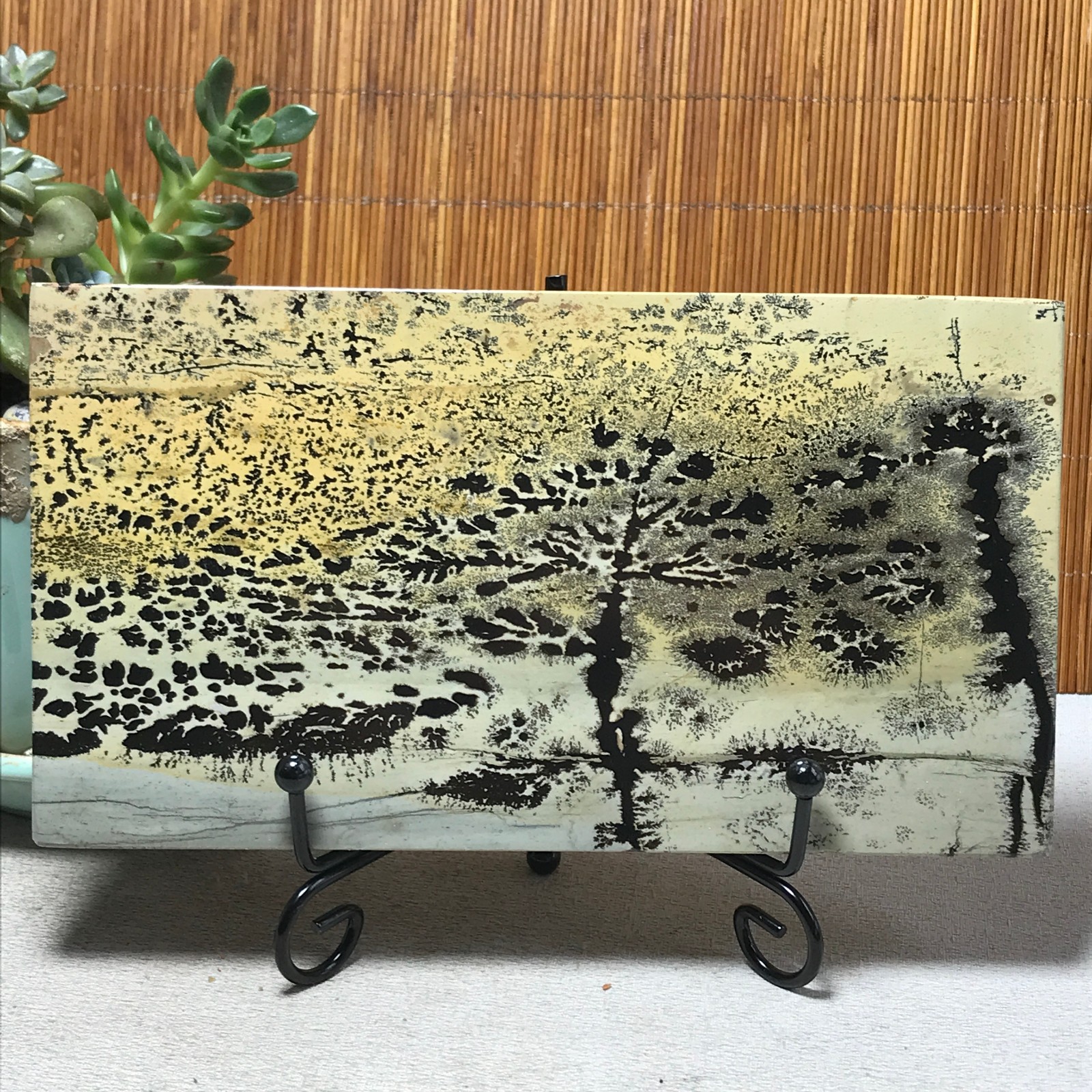 283g Natural Chinese painting stone crystal ornaments for home decoration A6490