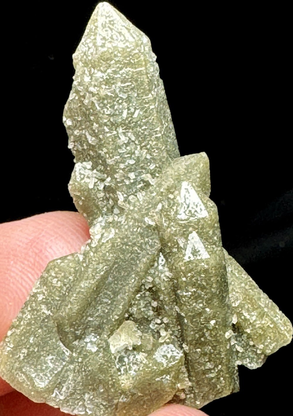 50ct 1pcs Brand Rare NATURAL skeletal Elestial Deep Green QUARTZ Crystal r793