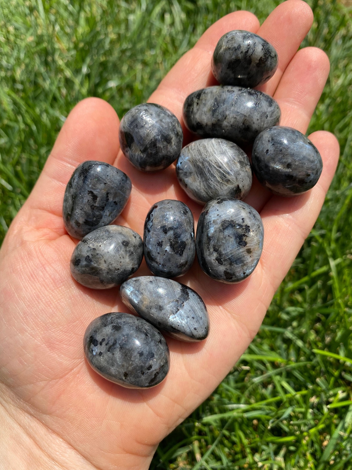 Larvikite Tumbled Stone – Natural Polished Larvikite Crystal from Norway