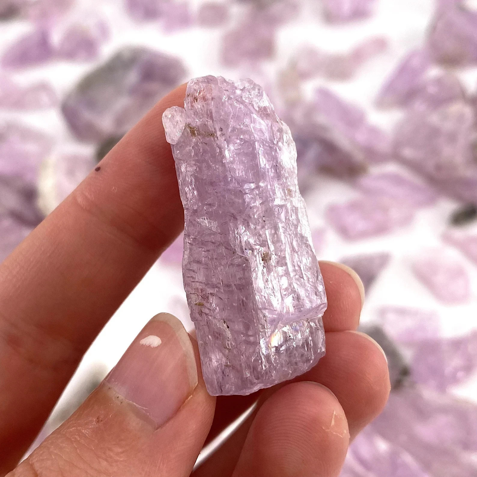 3pcs Rare Purple Kunzite Crystal Stone Love Home Decor Healing Reiki Energy Gift